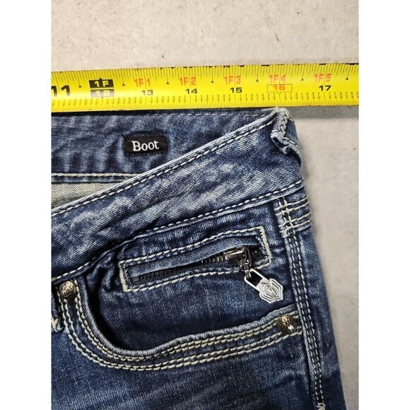 ReRock Express Jeans Womens 8 Boot Cut Flare Stretch Zipper 5 Pocket Y2K 32x32 - Picture 7 of 12